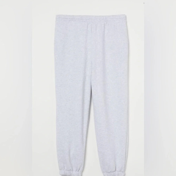 H&M Cotton Pull On Elastic Waist Tennis Sweatpants Joggers Light Gray XXL NWT - Picture 1 of 6